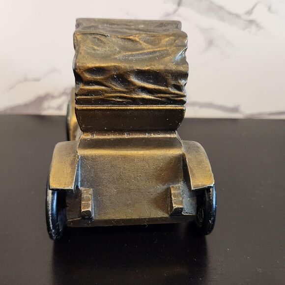 Metal Car Bank Pill Box Coupe Banthrico ROLLS Advertising Nutley NJ Bronze VTG - Picture 4 of 9